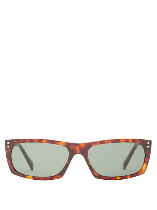 Celine Eyewear - Rectangular Tortoiseshell-acetate Sunglasses - Mens - Tortoiseshell