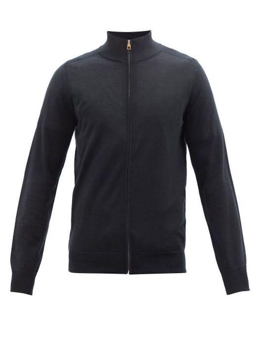 Dunhill - Superfine-cashmere Zipped Sweater - Mens - Black