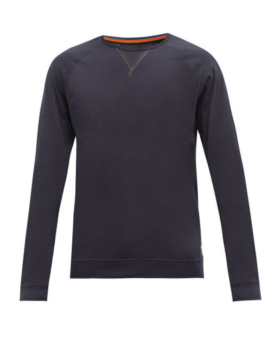 Paul Smith - Y-insert Cotton-jersey Long-sleeved T-shirt - Mens - Navy