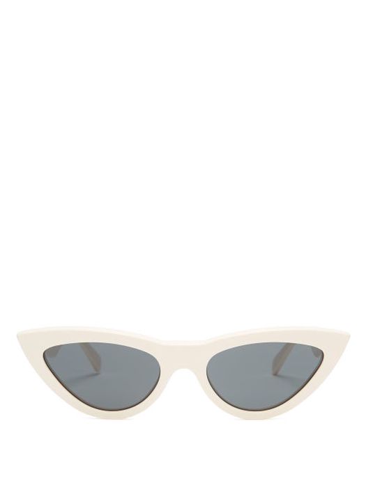 Celine Eyewear - Cat-eye Acetate Sunglasses - Womens - Cream