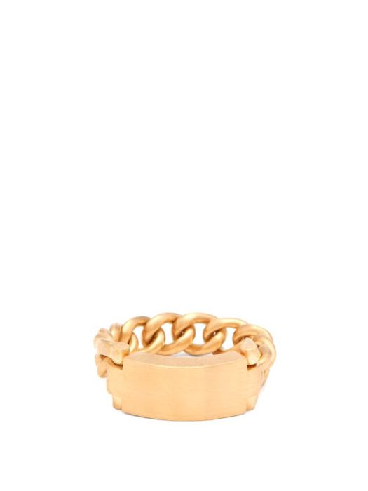 Hum - 18kt Gold Bar And Chain Ring - Womens - Gold