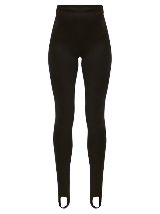 Prada - Stirrup-cuff Stretch-jersey Leggings - Womens - Black