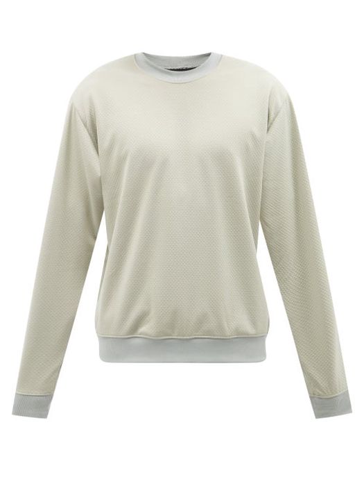7 Days Active - Logo-print Waffle-knit Jersey Sweatshirt - Mens - Grey