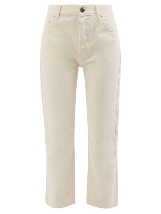 Raey - Crop Organic-cotton Straight Leg Jeans - Womens - Ivory