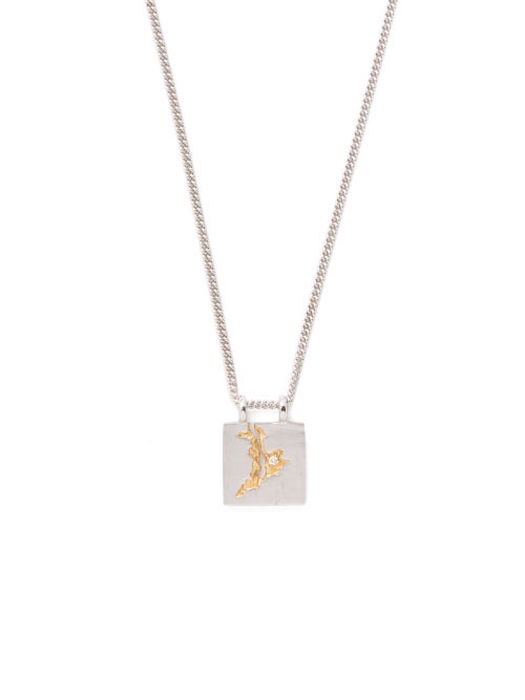 Tom Wood - Mined Diamond, Sterling Silver & 14kt Gold Pendant - Mens - Silver