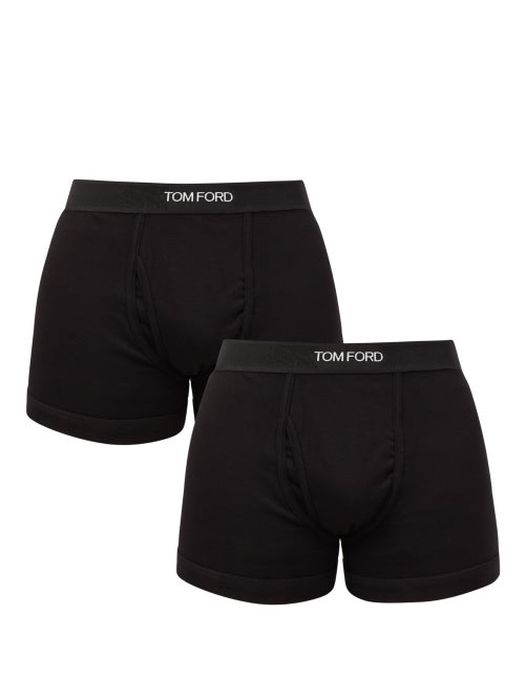 Tom Ford - Pack Of Two Cotton-blend Boxer Briefs - Mens - Black