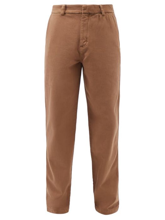 Another Aspect - Organic Cotton-twill Trousers - Mens - Brown