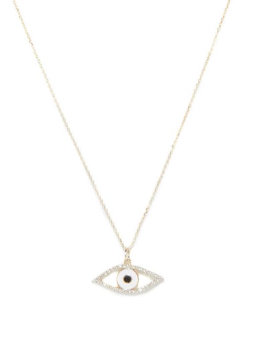 Mateo - Eye Of Protection Diamond & 14kt Gold Necklace - Womens - Yellow Gold