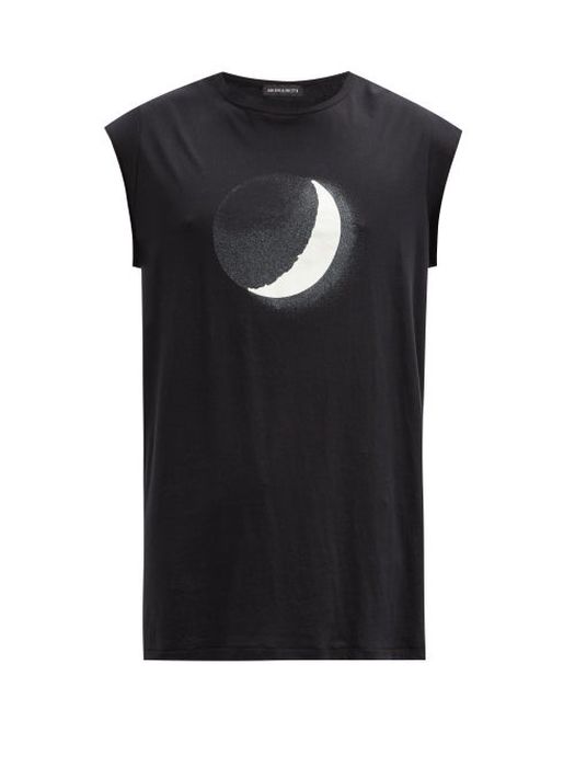 Ann Demeulemeester - Moon-print Cotton-jersey T-shirt - Mens - Black