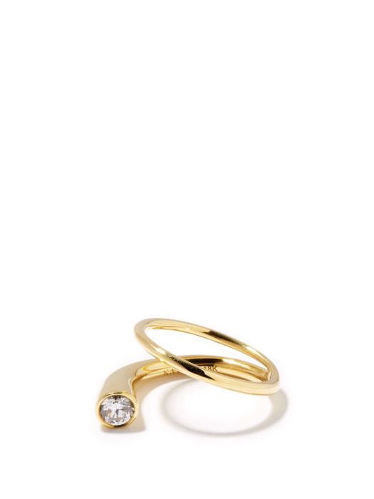 Katkim - Grande Crescendo Diamond & 18kt Gold Ring - Womens - Yellow Gold