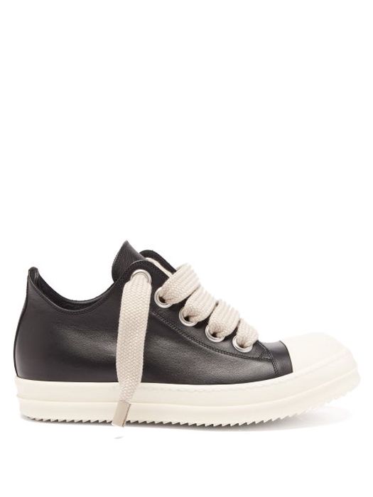 Rick Owens - Ramone Leather Trainers - Mens - Black