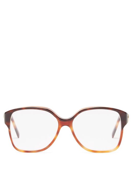Celine Eyewear - Square Tortoiseshell-acetate Glasses - Womens - Tortoiseshell
