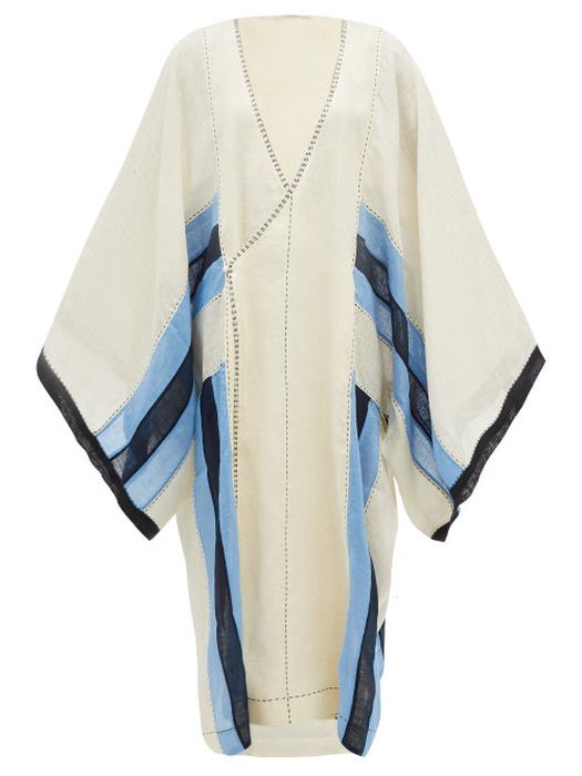 Vita Kin - Striped Linen Wrap Dress - Womens - Cream Multi