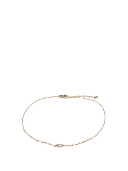 Mateo - Diamond & 14kt Gold Anklet - Womens - Yellow Gold