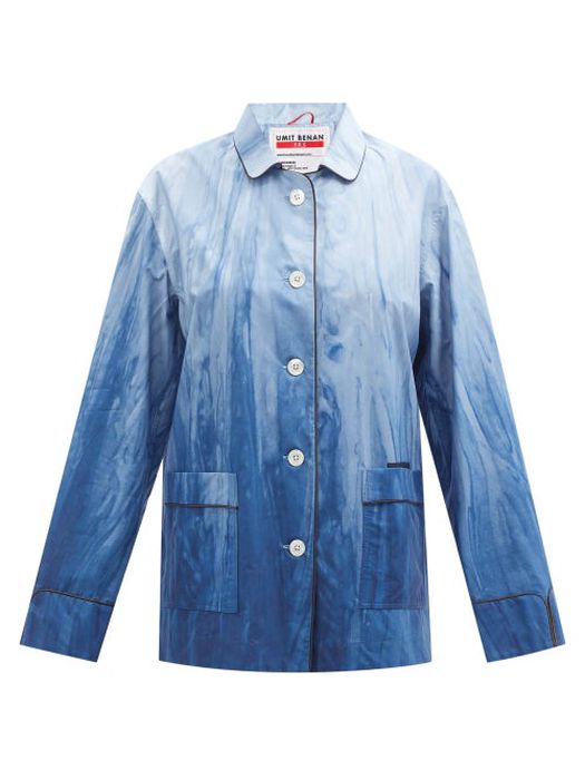 Umit Benan X F.r.s - X Umit Benan Jean Cotton-poplin Shirt - Womens - Light Blue