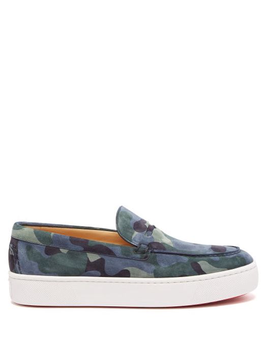Christian Louboutin - Paqueboat Slip-on Camouflage-suede Trainers - Mens - Multi