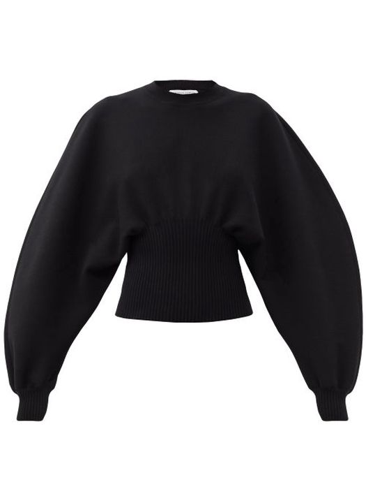 Bottega Veneta - Gathered-waist Wool-blend Sweater - Womens - Black