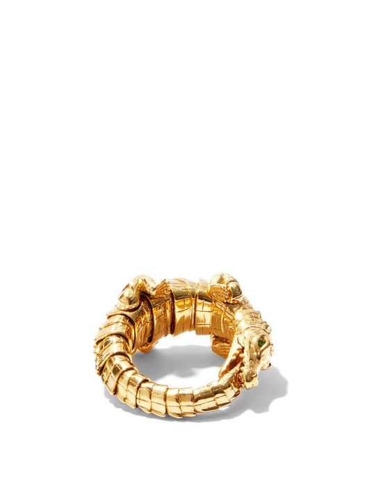 Bibi Van Der Velden - Alligator Wrap Tsavourite & 18kt Gold Ring - Womens - Gold