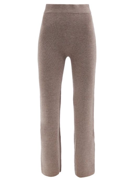 Le Ore - Lodi Ribbed-knit Trousers - Womens - Beige