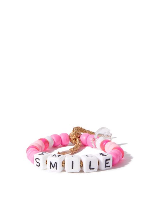 Lauren Rubinski - Smile Beaded Bracelet - Womens - Pink Multi