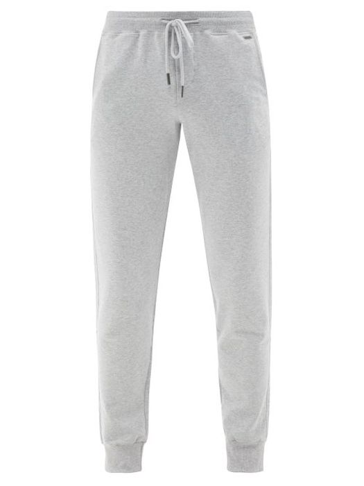 Hanro - Drawstring Cotton-blend Jersey Pyjama Trousers - Mens - Grey