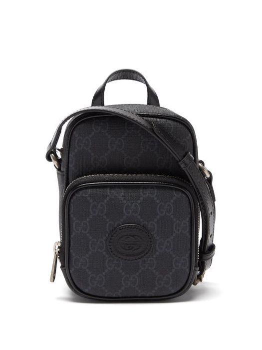 Gucci - GG Supreme Canvas And Leather Mini Cross-body Bag - Mens - Black