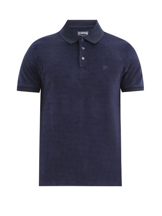 Vilebrequin - Terry-cloth Cotton-blend Polo Shirt - Mens - Navy