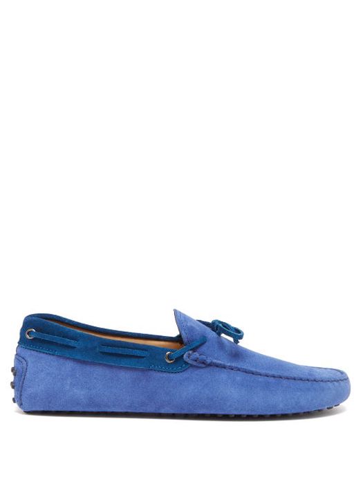 Tod's - Gommino Suede Driving Shoes - Mens - Blue