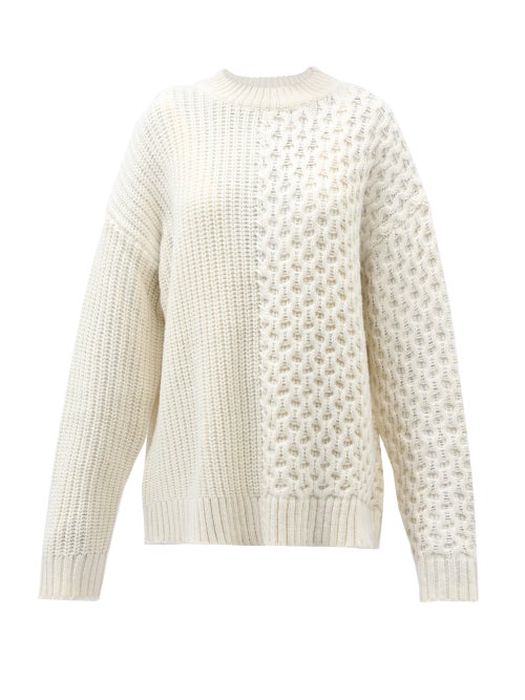 Altu - Merino-blend Contrast-knit Sweater - Womens - White