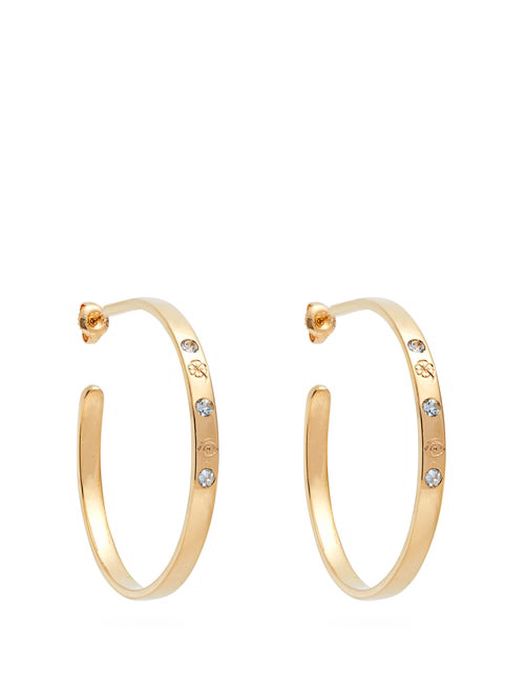Aurélie Bidermann Fine Jewellery - Topaz & 18kt Gold Hoop Earrings - Womens - Yellow Gold