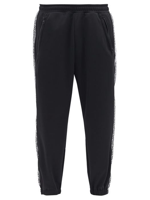 7 Moncler Frgmt Hiroshi Fujiwara - Isometric-embroidered Jersey Track Pants - Mens - Black