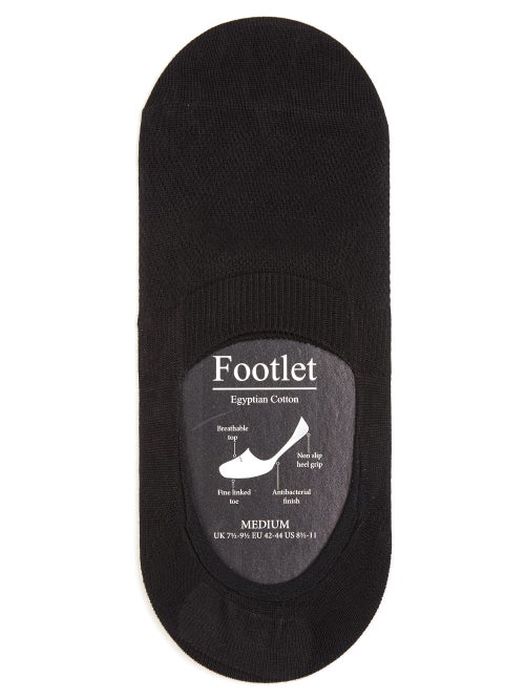 Pantherella - Footlet Cotton-blend Shoe Liners - Mens - Black