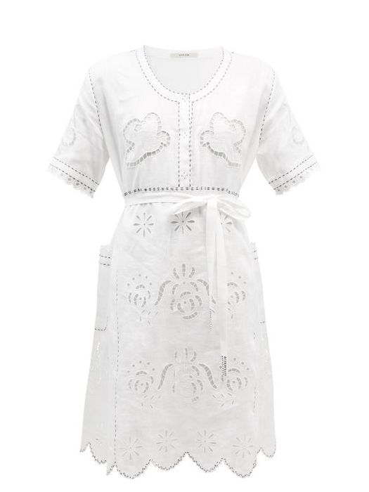 Vita Kin - Love In The Air Broderie-anglaise Linen Dress - Womens - White