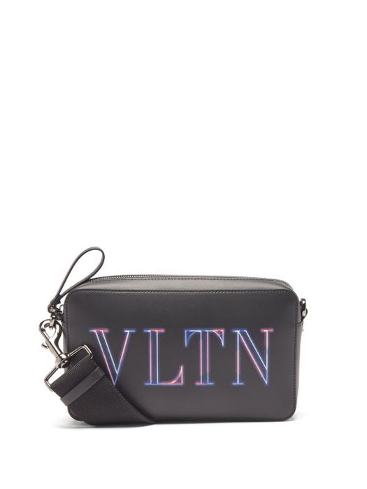 Valentino Garavani - Vltn-logo Leather Cross-body Bag - Mens - Black
