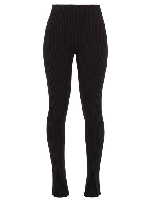 Lisa Yang - Sima Split-cuff Ribbed-cashmere Trousers - Womens - Black
