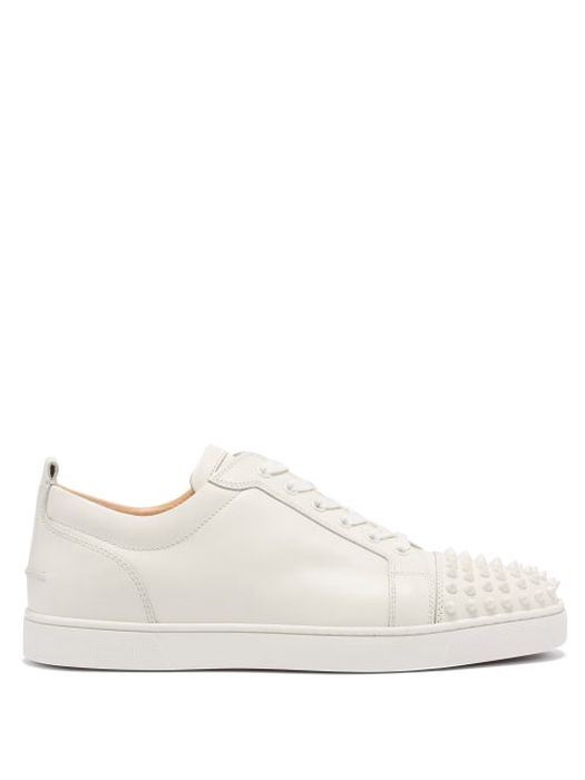 Christian Louboutin - Louis Junior Spike-embellished Leather Trainers - Mens - White
