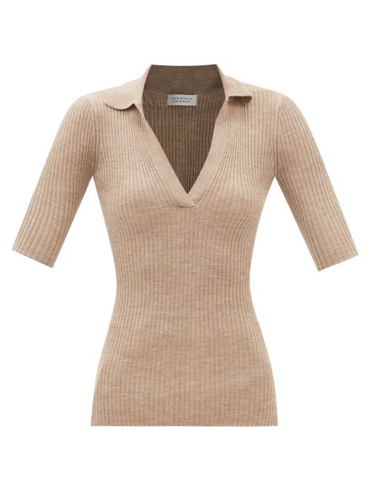 Gabriela Hearst - Cano Ribbed-knit Cashmere-blend Sweater - Womens - Beige