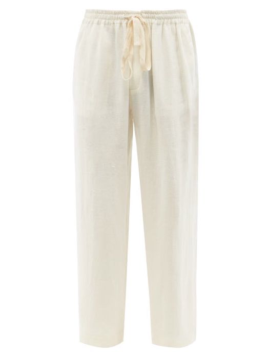 Commas - Wide-leg Linen Trousers - Mens - White