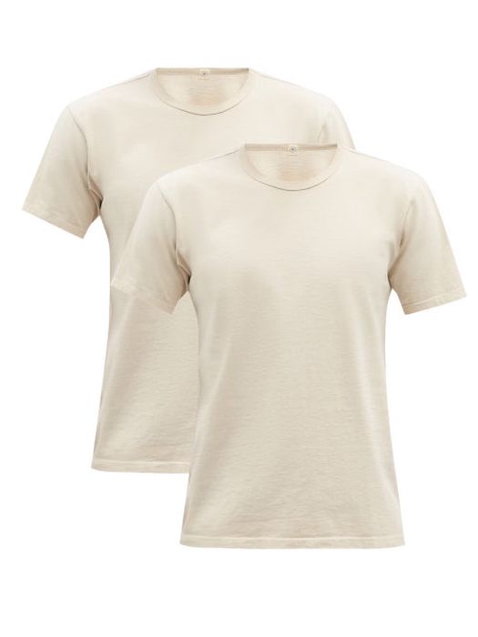 Lady White Co. - Pack Of Two Cotton-jersey T-shirts - Mens - Cream