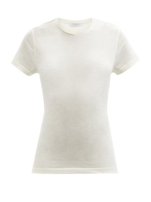 Gabriela Hearst - Marc Knotted-back Cashmere-jersey T-shirt - Womens - Ivory