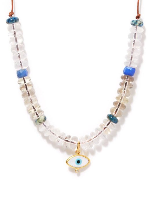 Musa By Bobbie - Evil Eye Quartz & 24kt Gold Beaded Necklace - Womens - White/ivory