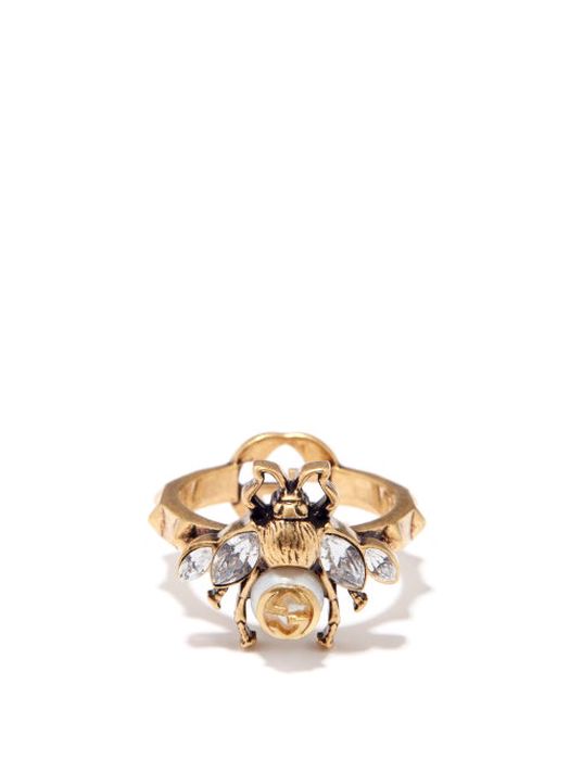Gucci - Bee Crystal-embellished Ring - Womens - Crystal