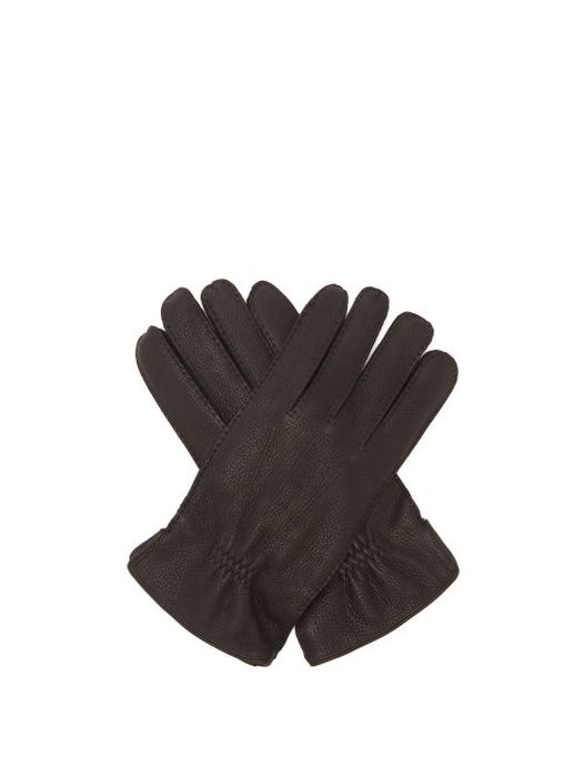 Dents - Chalford Cashmere-lined Deerskin Gloves - Mens - Black