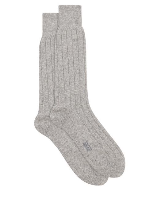 Tom Ford - Ribbed Cashmere Socks - Mens - Grey