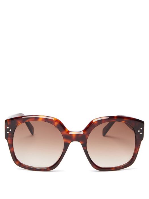 Celine Eyewear - Oversized Round Tortoiseshell-acetate Sunglasses - Womens - Tortoiseshell