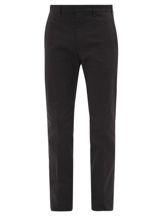 Fendi - Cotton-blend Gabardine Straight-leg Trousers - Mens - Black