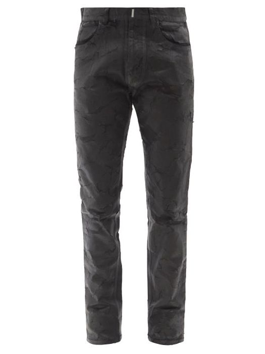 Givenchy - Coated Slim-leg Jeans - Mens - Black