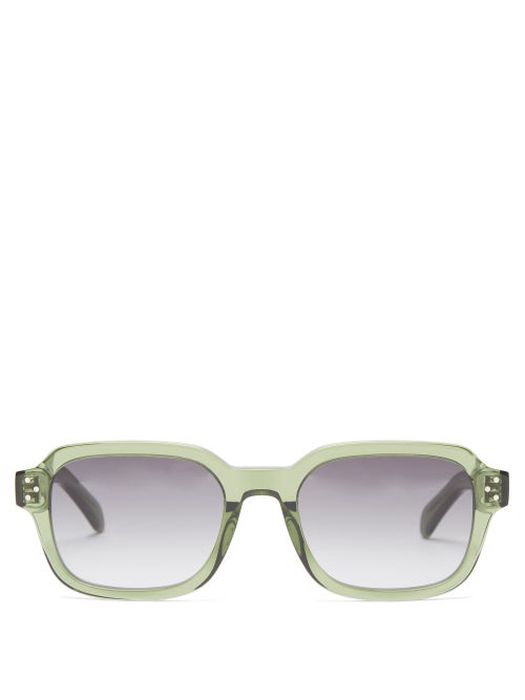 Celine Eyewear - Square Acetate Sunglasses - Mens - Green