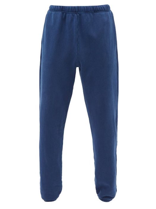 Les Tien - Brushed-back Cotton Track Pants - Mens - Blue