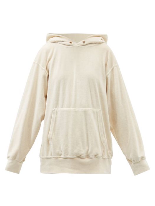 Les Tien - Cotton-blend Velour Hooded Sweatshirt - Womens - Ivory